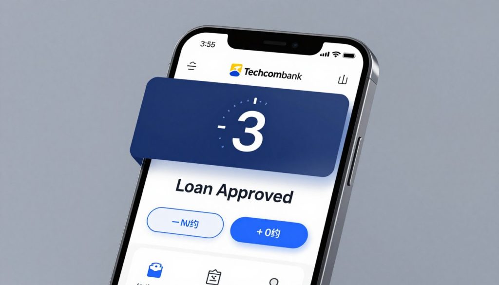 Vay tín chấp trả góp Techcombank Mobile