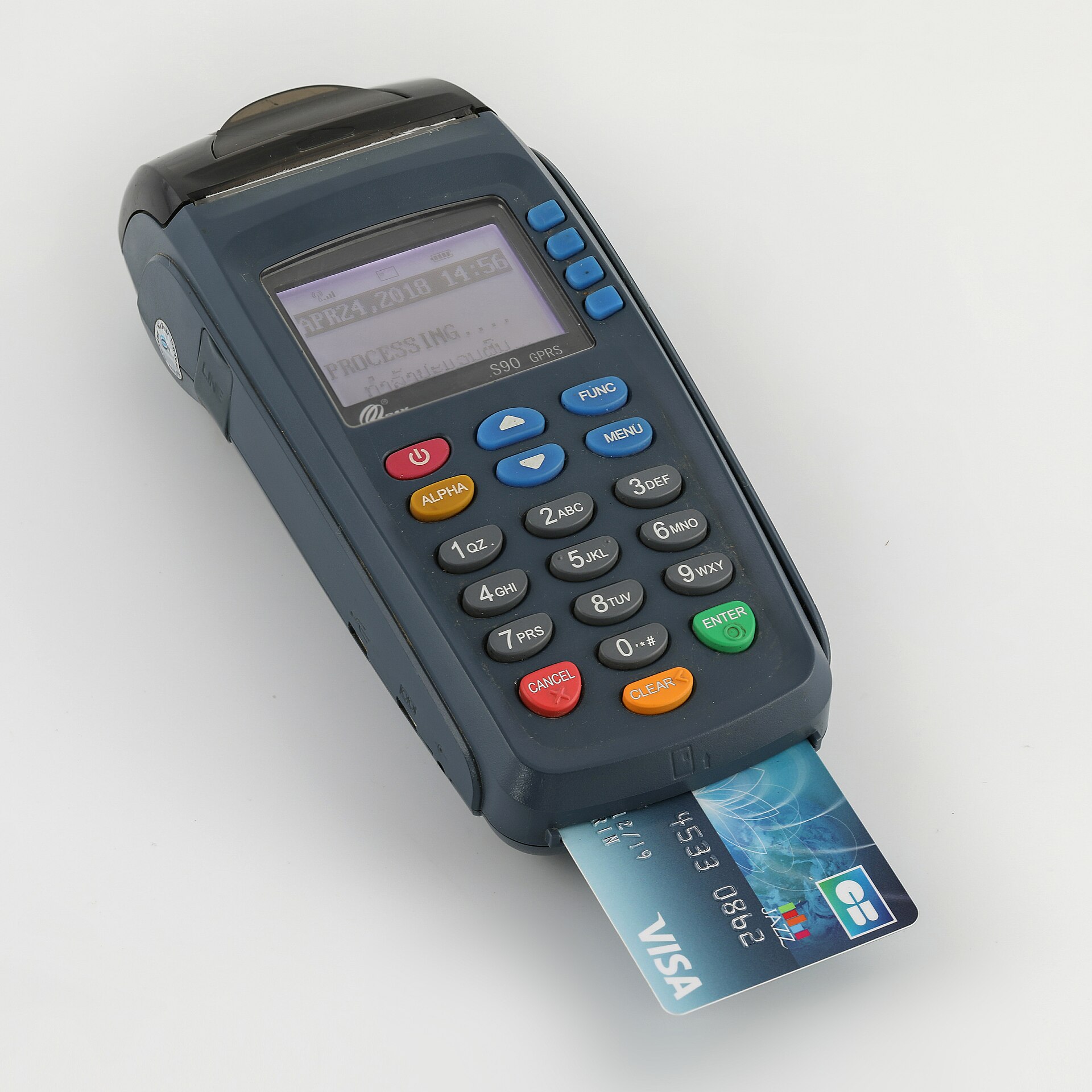 Máy quẹt thẻ POS tại quầy thanh toán